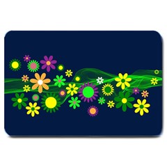 Flower Power Flowers Ornament Large Doormat  by Sapixe