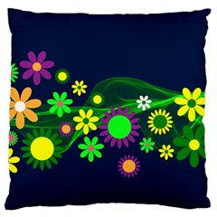 Flower Power Flowers Ornament Large Cushion Case (two Sides) by Sapixe