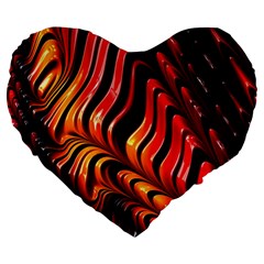 Fractal Mathematics Abstract Large 19  Premium Heart Shape Cushions by Sapixe