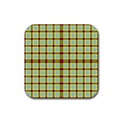 Geometric Tartan Pattern Square Rubber Coaster (square)  by Sapixe