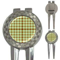 Geometric Tartan Pattern Square 3-in-1 Golf Divots by Sapixe