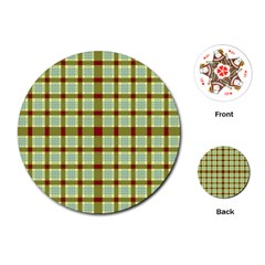 Geometric Tartan Pattern Square Playing Cards (round)  by Sapixe