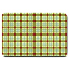 Geometric Tartan Pattern Square Large Doormat  by Sapixe