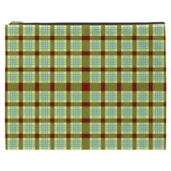 Geometric Tartan Pattern Square Cosmetic Bag (xxxl)  by Sapixe