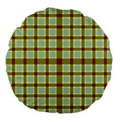 Geometric Tartan Pattern Square Large 18  Premium Round Cushions by Sapixe