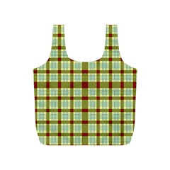 Geometric Tartan Pattern Square Full Print Recycle Bags (s)  by Sapixe