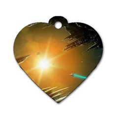 Future City Dog Tag Heart (one Side) by Sapixe