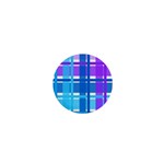 Gingham Pattern Blue Purple Shades 1  Mini Magnets Front