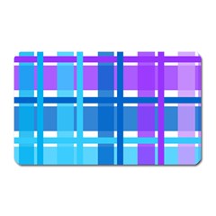 Gingham Pattern Blue Purple Shades Magnet (rectangular) by Sapixe