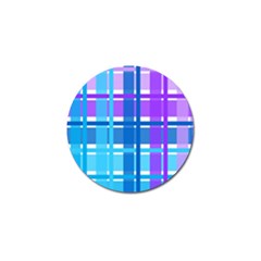 Gingham Pattern Blue Purple Shades Golf Ball Marker by Sapixe