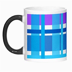 Gingham Pattern Blue Purple Shades Morph Mugs by Sapixe