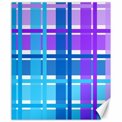 Gingham Pattern Blue Purple Shades Canvas 8  X 10  by Sapixe