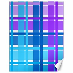 Gingham Pattern Blue Purple Shades Canvas 12  X 16   by Sapixe