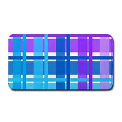 Gingham Pattern Blue Purple Shades Medium Bar Mats by Sapixe