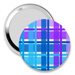 Gingham Pattern Blue Purple Shades 3  Handbag Mirrors by Sapixe