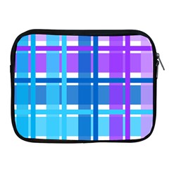 Gingham Pattern Blue Purple Shades Apple Ipad 2/3/4 Zipper Cases by Sapixe