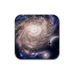 Galaxy Star Planet Rubber Coaster (square)  by Sapixe