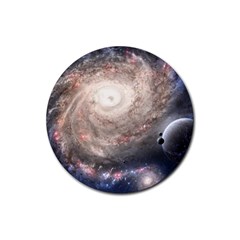 Galaxy Star Planet Rubber Round Coaster (4 Pack)  by Sapixe