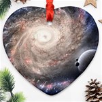 Galaxy Star Planet Heart Ornament (Two Sides) Front