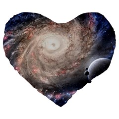 Galaxy Star Planet Large 19  Premium Heart Shape Cushions by Sapixe