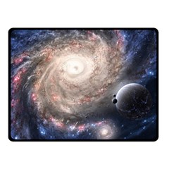 Galaxy Star Planet Double Sided Fleece Blanket (small)  by Sapixe