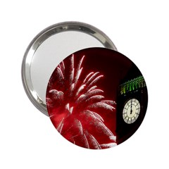 Fireworks Explode Behind The Houses Of Parliament And Big Ben On The River Thames During New Year’s 2 25  Handbag Mirrors by Sapixe