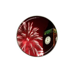 Fireworks Explode Behind The Houses Of Parliament And Big Ben On The River Thames During New Year’s Hat Clip Ball Marker (4 Pack) by Sapixe