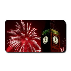 Fireworks Explode Behind The Houses Of Parliament And Big Ben On The River Thames During New Year’s Medium Bar Mats by Sapixe