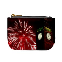 Fireworks Explode Behind The Houses Of Parliament And Big Ben On The River Thames During New Year’s Mini Coin Purses by Sapixe