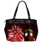 Fireworks Explode Behind The Houses Of Parliament And Big Ben On The River Thames During New Year’s Office Handbags (2 Sides)  Back