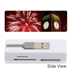 Fireworks Explode Behind The Houses Of Parliament And Big Ben On The River Thames During New Year’s Memory Card Reader (stick)  by Sapixe