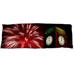 Fireworks Explode Behind The Houses Of Parliament And Big Ben On The River Thames During New Year’s Body Pillow Case (dakimakura) by Sapixe