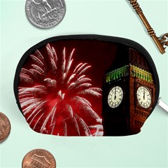 Fireworks Explode Behind The Houses Of Parliament And Big Ben On The River Thames During New Year’s Accessory Pouches (medium)  by Sapixe