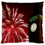 Fireworks Explode Behind The Houses Of Parliament And Big Ben On The River Thames During New Year’s Standard Flano Cushion Case (Two Sides) Back