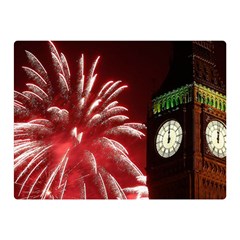 Fireworks Explode Behind The Houses Of Parliament And Big Ben On The River Thames During New Year’s Double Sided Flano Blanket (mini)  by Sapixe