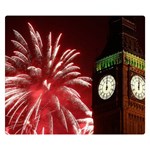 Fireworks Explode Behind The Houses Of Parliament And Big Ben On The River Thames During New Year’s Double Sided Flano Blanket (Small)  50 x40  Blanket Front