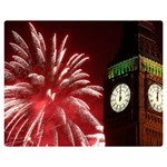 Fireworks Explode Behind The Houses Of Parliament And Big Ben On The River Thames During New Year’s Double Sided Flano Blanket (Medium)  60 x50  Blanket Back