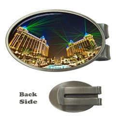 Galaxy Hotel Macau Cotai Laser Beams At Night Money Clips (oval)  by Sapixe