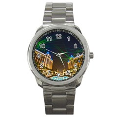 Galaxy Hotel Macau Cotai Laser Beams At Night Sport Metal Watch by Sapixe