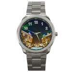 Galaxy Hotel Macau Cotai Laser Beams At Night Sport Metal Watch Front