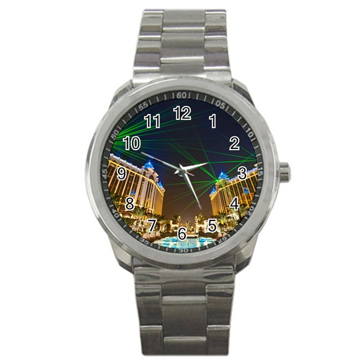 Galaxy Hotel Macau Cotai Laser Beams At Night Sport Metal Watch