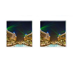 Galaxy Hotel Macau Cotai Laser Beams At Night Cufflinks (square) by Sapixe