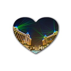 Galaxy Hotel Macau Cotai Laser Beams At Night Heart Coaster (4 Pack)  by Sapixe