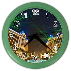 Galaxy Hotel Macau Cotai Laser Beams At Night Color Wall Clocks by Sapixe