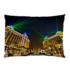 Galaxy Hotel Macau Cotai Laser Beams At Night Pillow Case by Sapixe