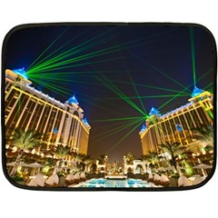 Galaxy Hotel Macau Cotai Laser Beams At Night Fleece Blanket (mini) by Sapixe