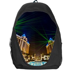 Galaxy Hotel Macau Cotai Laser Beams At Night Backpack Bag by Sapixe