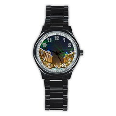 Galaxy Hotel Macau Cotai Laser Beams At Night Stainless Steel Round Watch