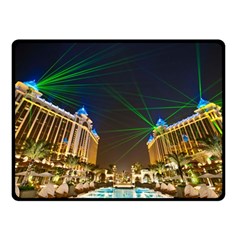 Galaxy Hotel Macau Cotai Laser Beams At Night Double Sided Fleece Blanket (small)  by Sapixe