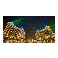 Galaxy Hotel Macau Cotai Laser Beams At Night Satin Shawl by Sapixe